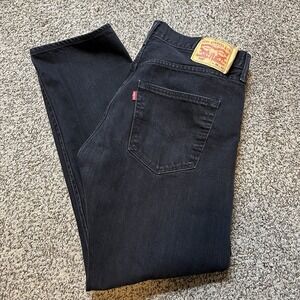 Levis 501 XX Jeans Mens 36x32 Black Button Fly Straight Leg Denim Original Fit